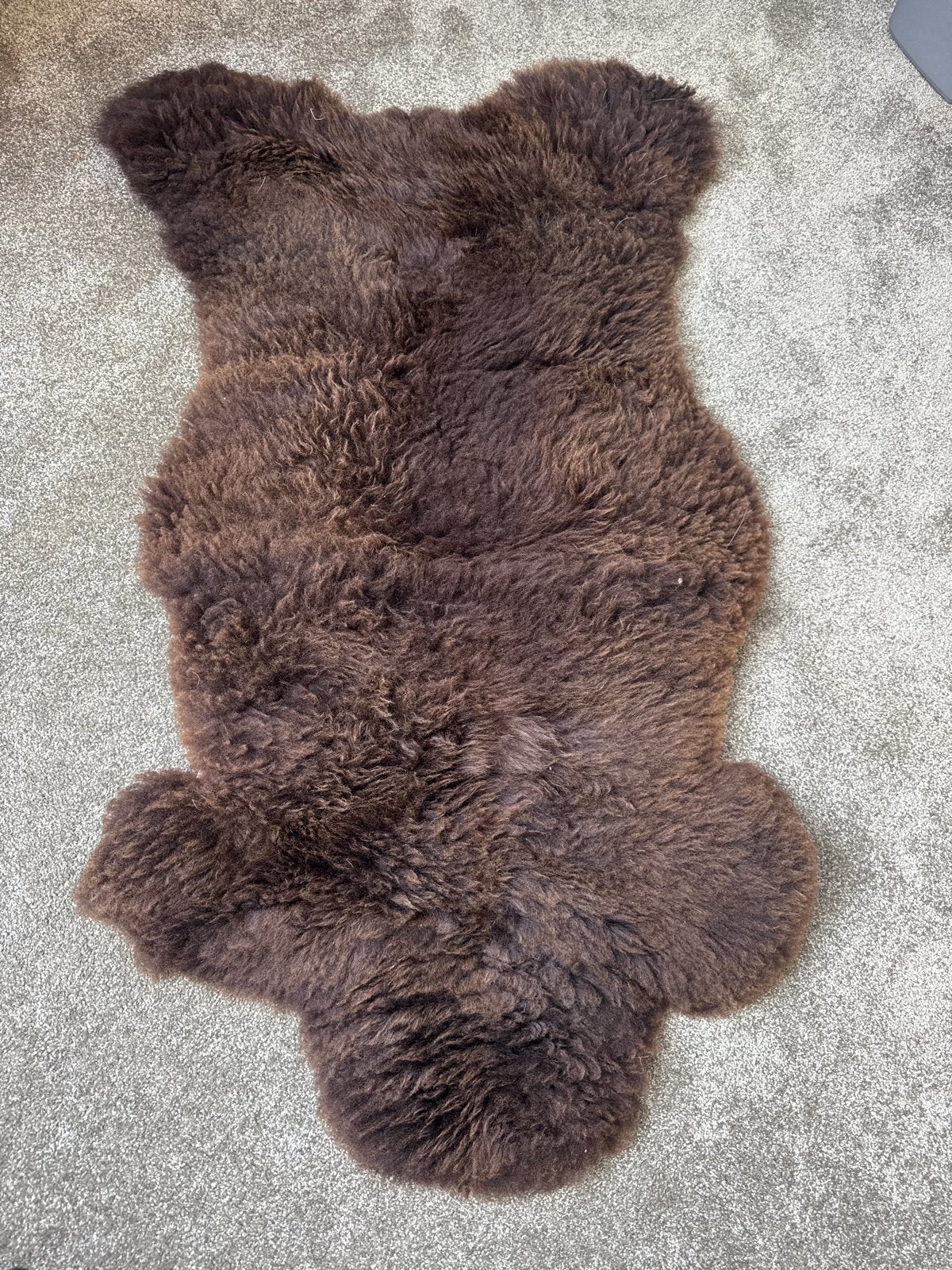 Echt wollen schapenvacht - Bruin (op nep vel), Gebruikt, 100 tot 150 cm, Bruin, Overige vormen