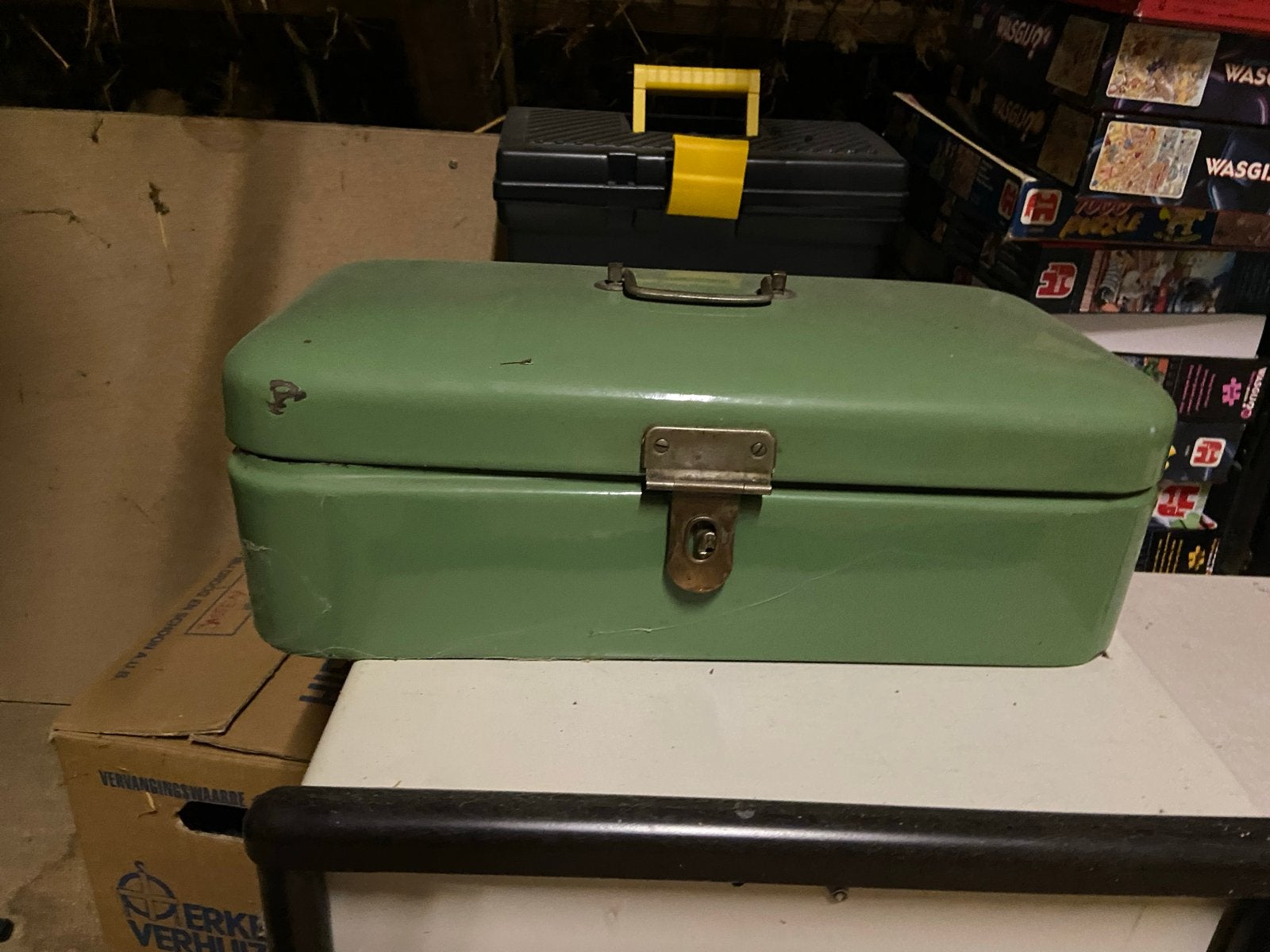 Vintage Geëmailleerde Broodtrommel - Groen, Ophalen