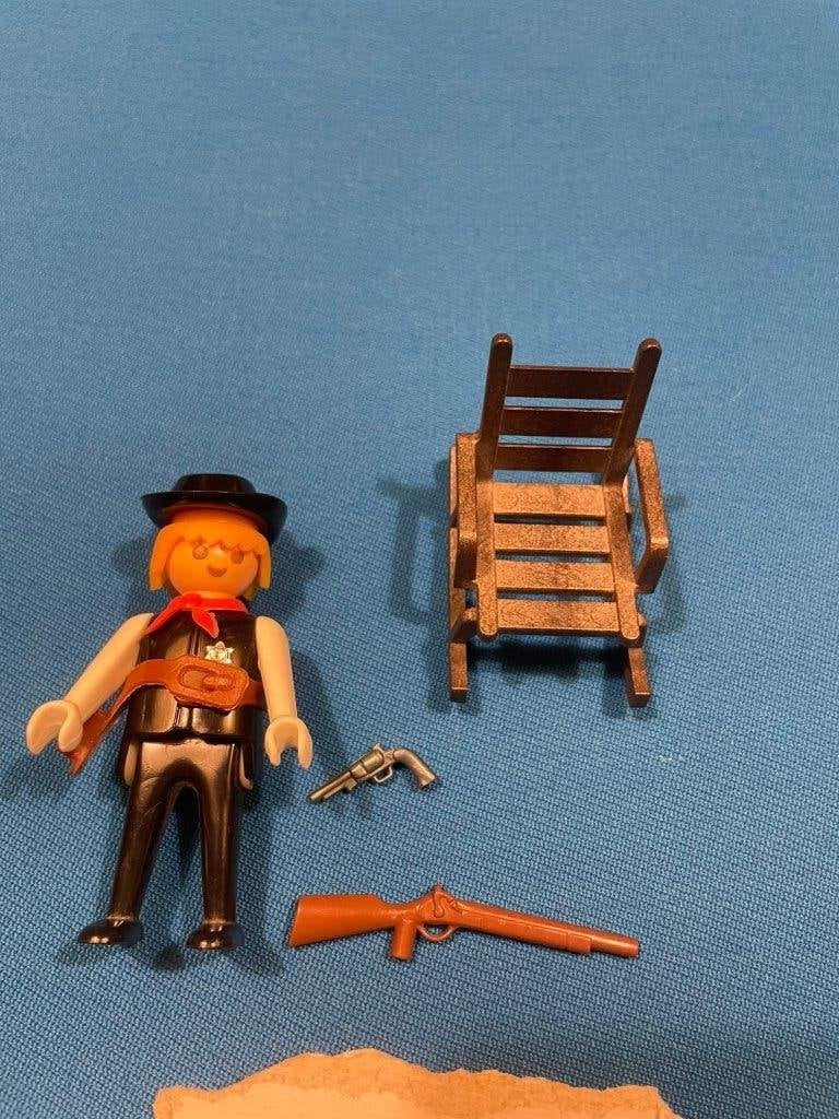 Playmobil 3341 – Sheriff met stoel & wapens, Gebruikt, Complete set, Ophalen of Verzenden, Figuren