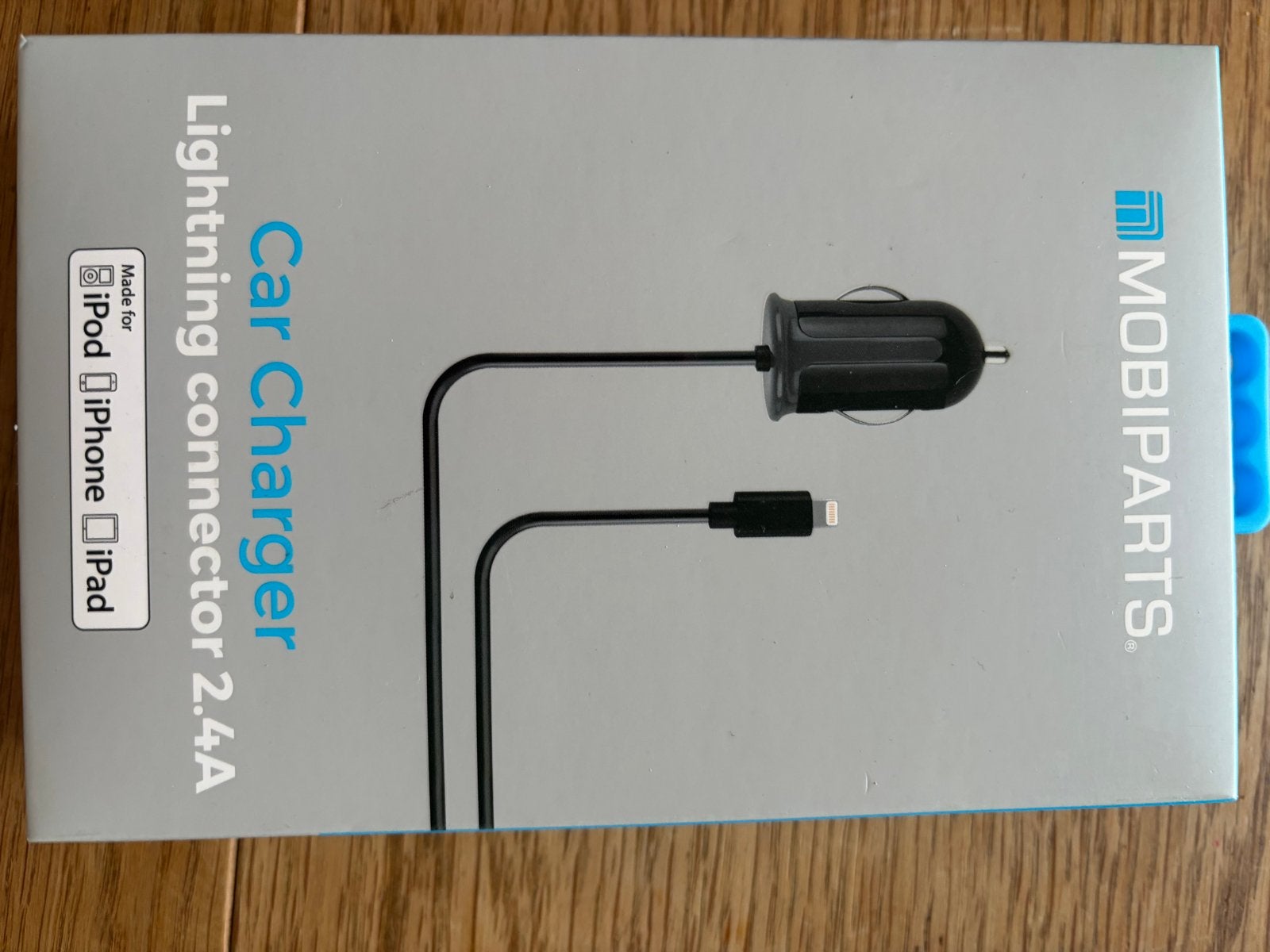 MobiParts Autolader Lightning 2.4A voor Apple apparaten, Auto diversen, Ophalen of Verzenden, Nieuw
