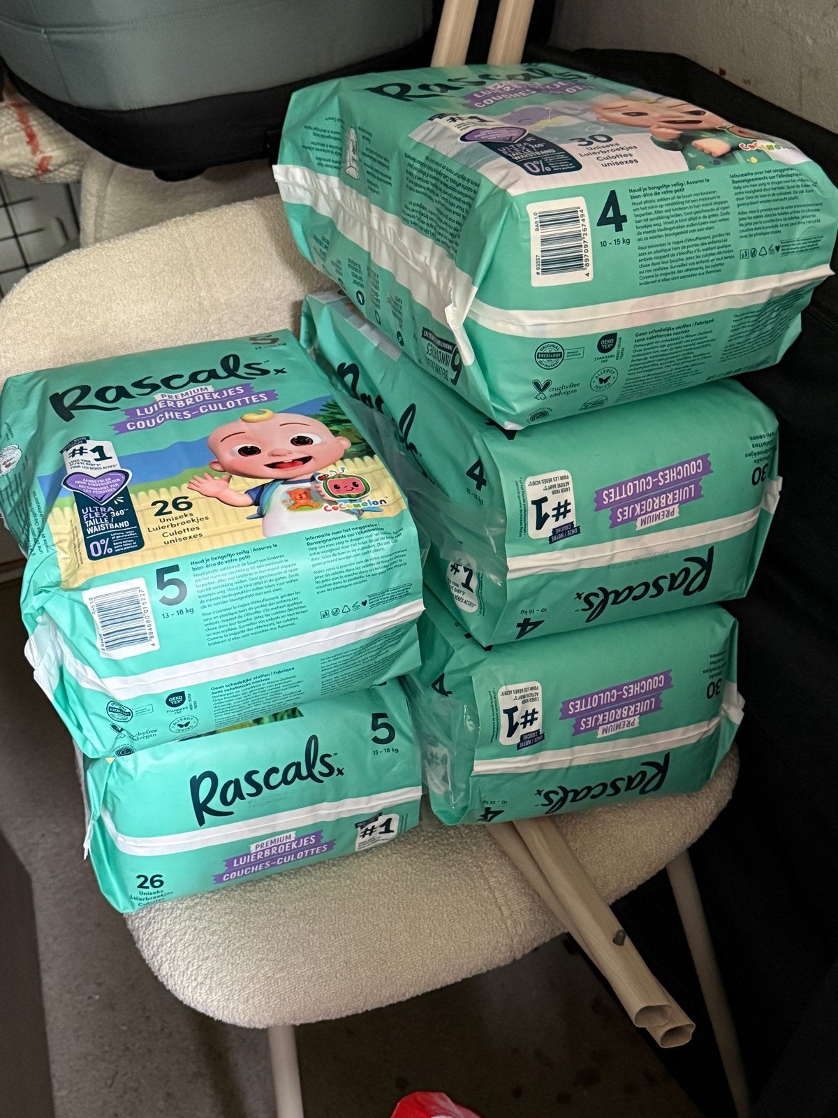 Rascals Premium luiers(broekjes) - Maat 4 en 5 - Zie tekst, Ophalen, Nieuw