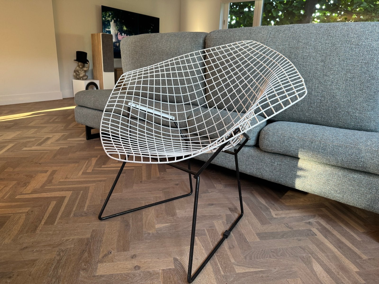 Knoll Bertoia Diamond Chair - Design stoel, Ophalen, Wit, Zo goed als nieuw, Metaal