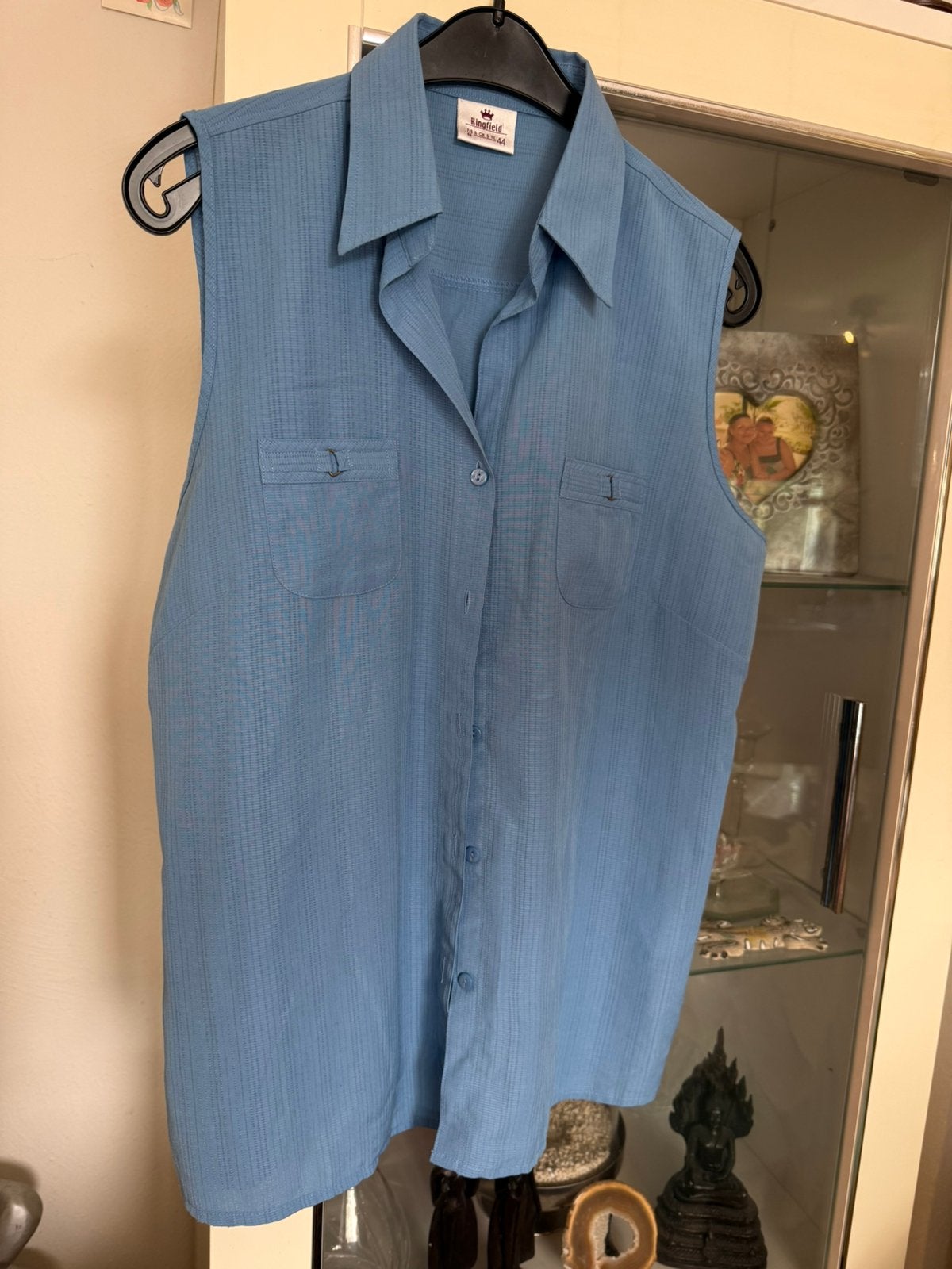 Kingfield mouwloze blouse maat 44, Kleding | Dames, Ophalen of Verzenden, Zo goed als nieuw, Maat 42/44 (L), Blauw