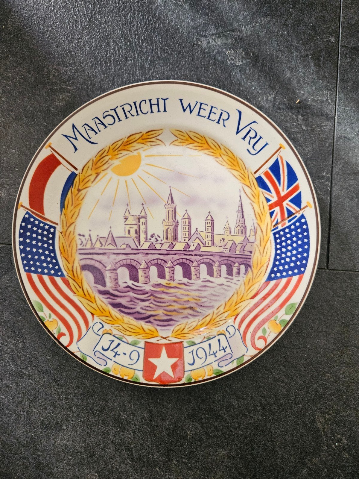 Herdenkingsbord Maastricht Weer Vrij 1944, Ophalen of Verzenden