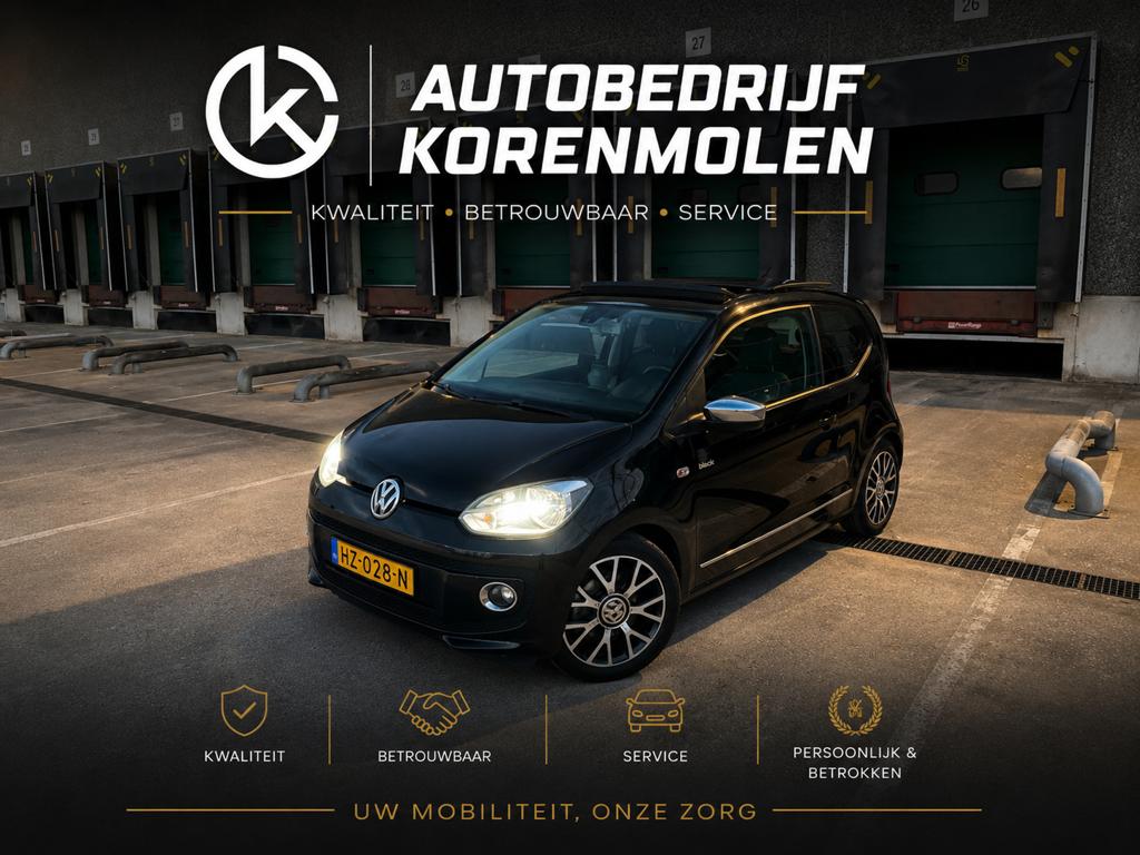 Volkswagen up! 1.0 | Panorama dak | Stoelverwarming | Black, Auto's, Voorwielaandrijving, Euro 5, 4 stoelen, Zwart