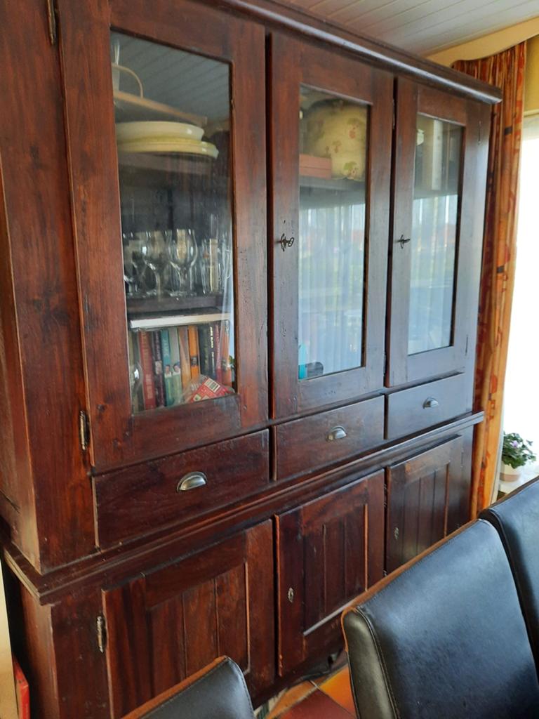 Teakhouten Buffetkast - 216x190x55 cm - 2 Delen, Ophalen, Gebruikt, 200 cm of meer, 150 tot 200 cm