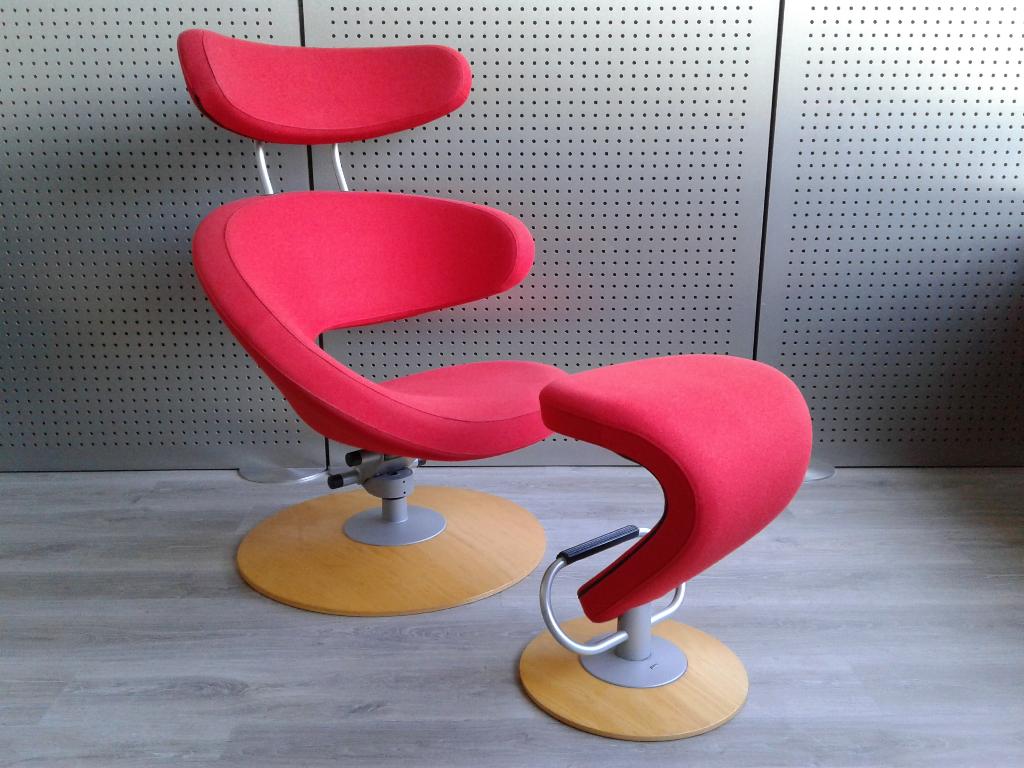 Stokke (Variér) Peel (Rood), Zeer Mooi!, Huis en Inrichting, Fauteuils, Zo goed als nieuw, Hout, Metaal, Stof, Overige materialen