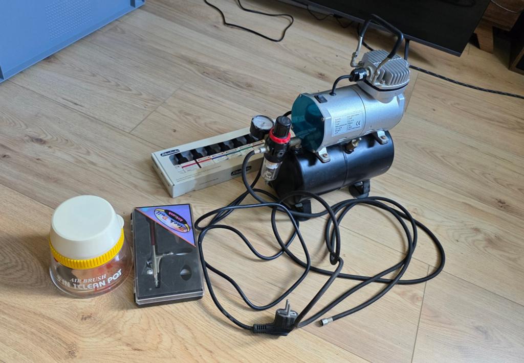 Airbrush set compleet Black Bull, Ophalen of Verzenden, Gebruikt, Airbrush en Toebehoren