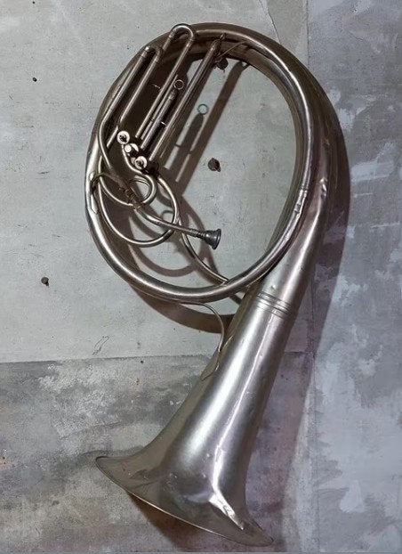 Oude Vintage Koperen Bombardon Muziekinstrument Bas Tuba, Gebruikt, T, Ophalen of Verzenden, N