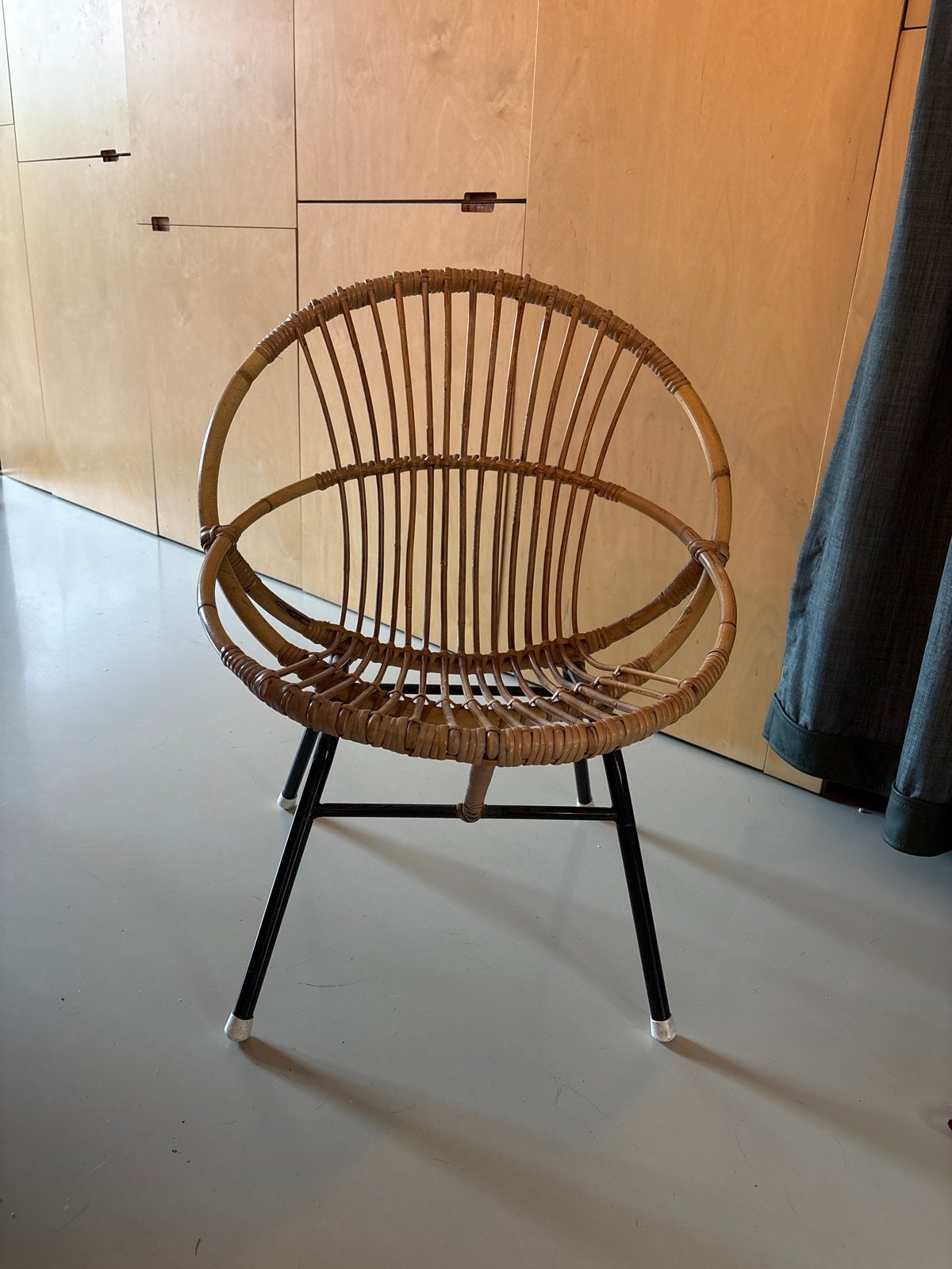 Vintage rotan stoel - kinder maat., Ophalen, Gebruikt, Bruin, Riet of Rotan