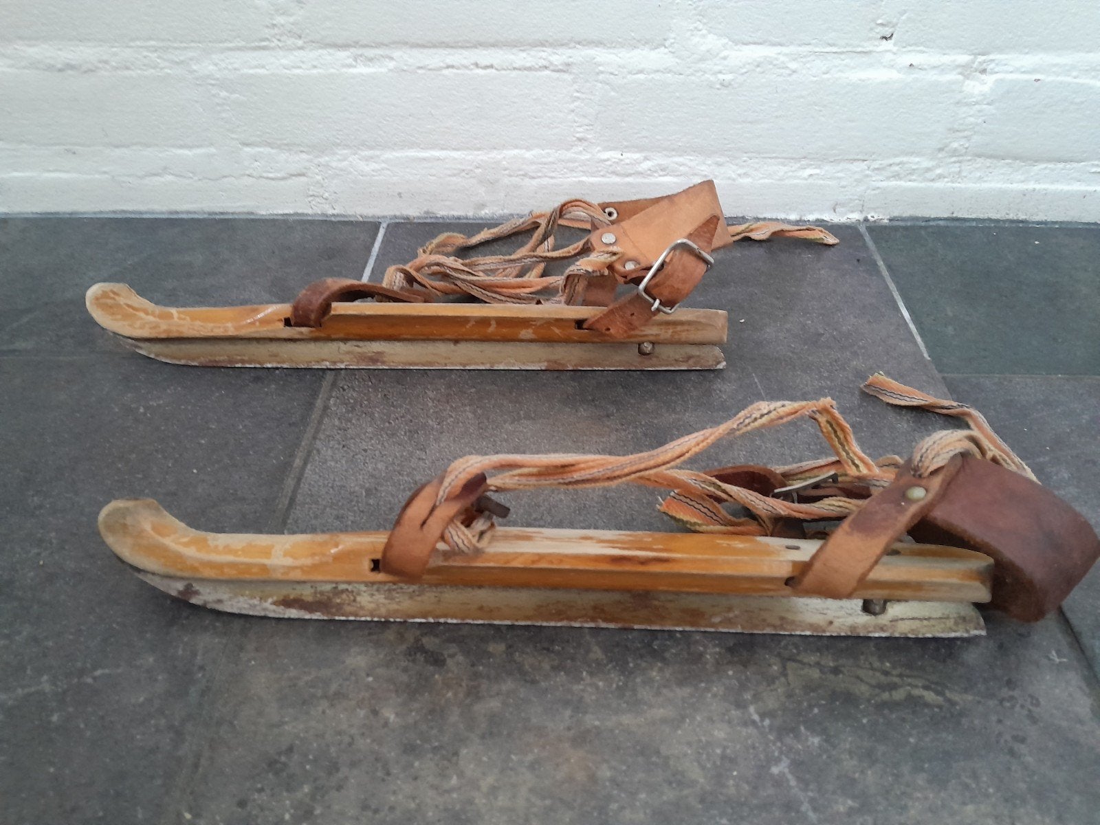 Friese doorlopers ~ schaatsen vintage brocante Versiering?, Ophalen of Verzenden, Gebruikt, Friese doorlopers, Overige merken