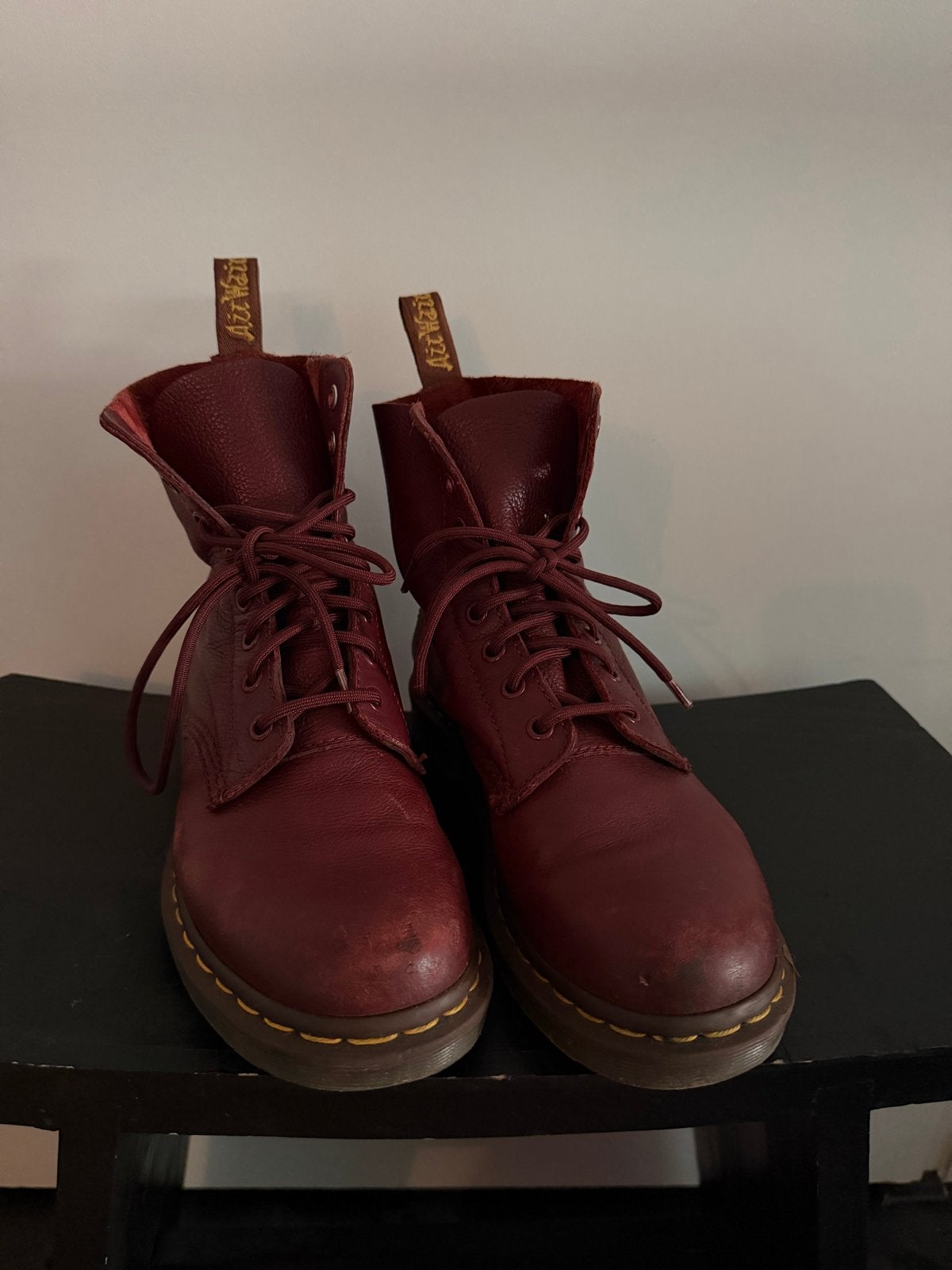 Dr. Martens Pascal Bordeaux Rood Leer Maat 39, Ophalen of Verzenden, Gedragen, Rood, Lage of Enkellaarzen