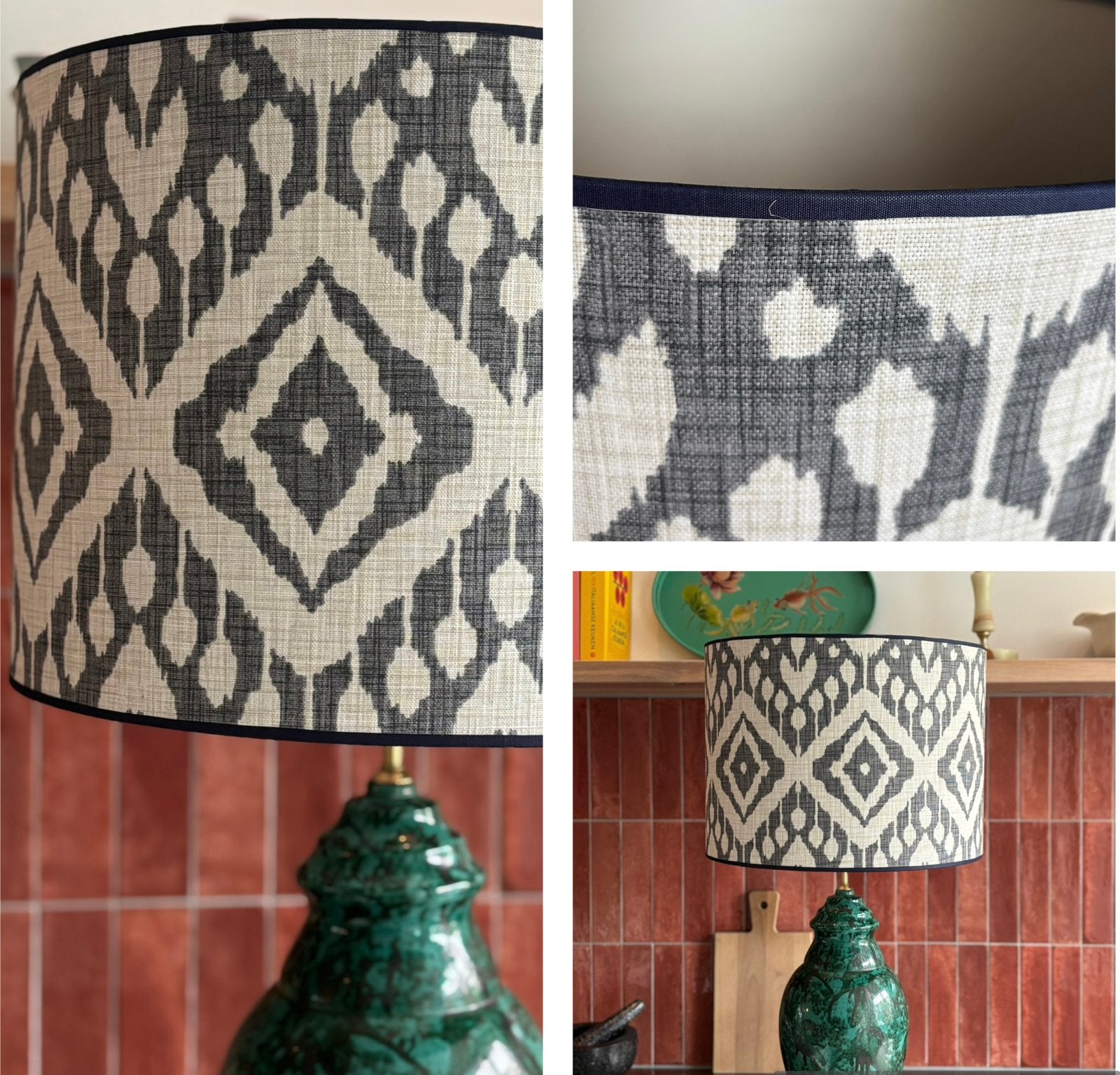 Lampenkap marokaanse ikat, Ophalen, Nieuw, Rond