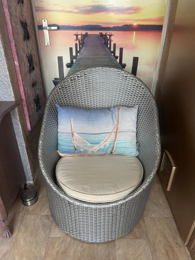 IBIZA LOUNGESTOEL MET 2 KUSSENS, Ophalen, Gebruikt, 50 tot 75 cm