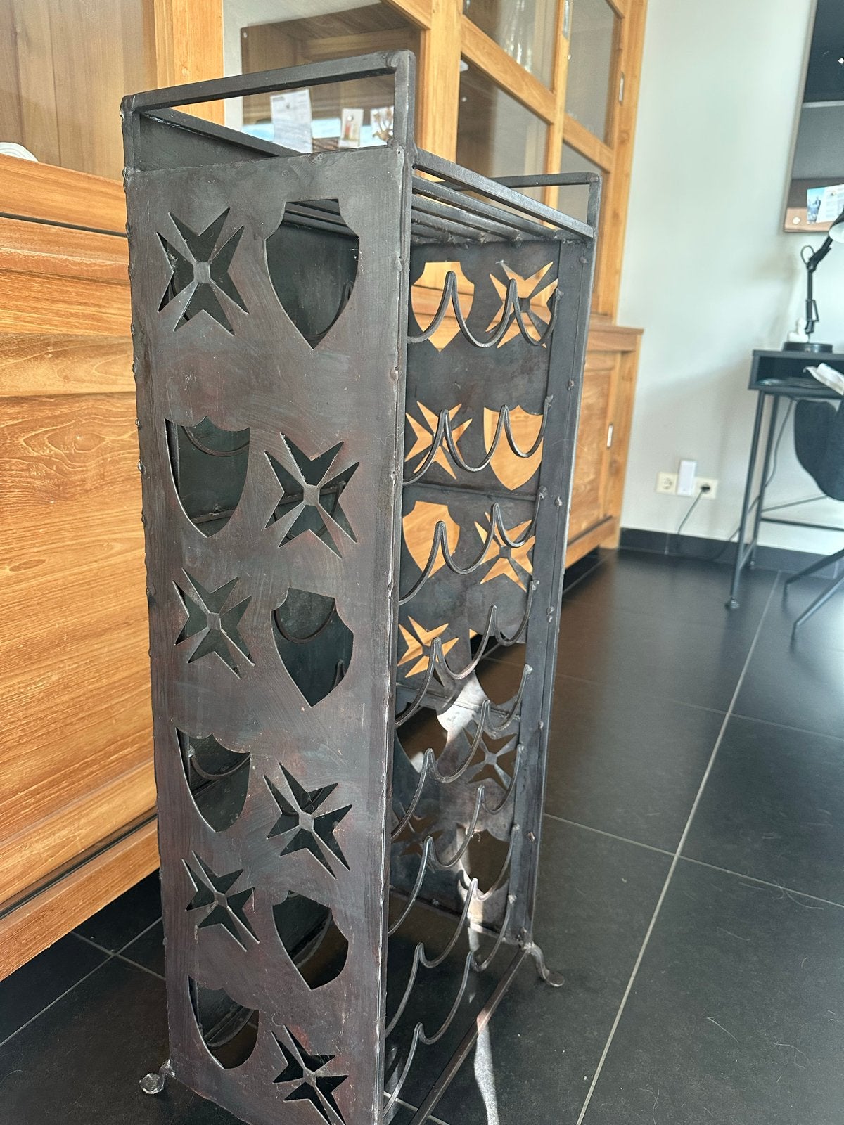 Metalen Wijnrek voor 24 Flessen - 94 cm Hoog, Gebruikt, 15 tot 25 flessen, Ophalen of Verzenden, 75 – 100
