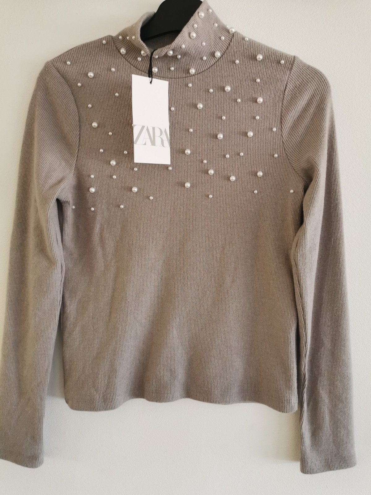 ZARA trui met parels mt. M, Verzenden, Nieuw, Grijs, Maat 38/40 (M)