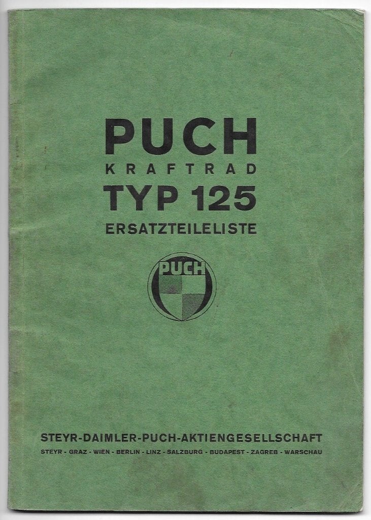 Puch 125 Kraftrad Ersatzteilliste (1986z) 1941, Motoren, Verzenden, Overige merken