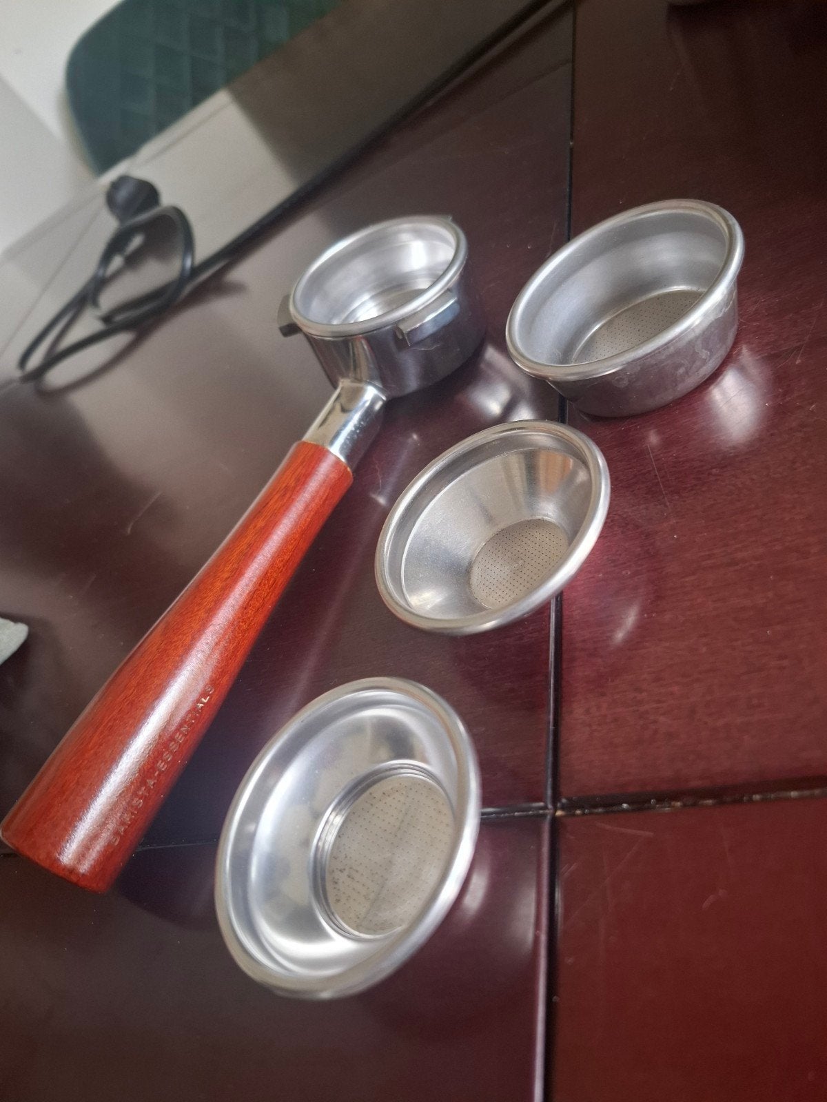 Barista Essentials Portafilter met filters 54mm, Ophalen of Verzenden, Gebruikt, Espresso apparaat, Gemalen koffie