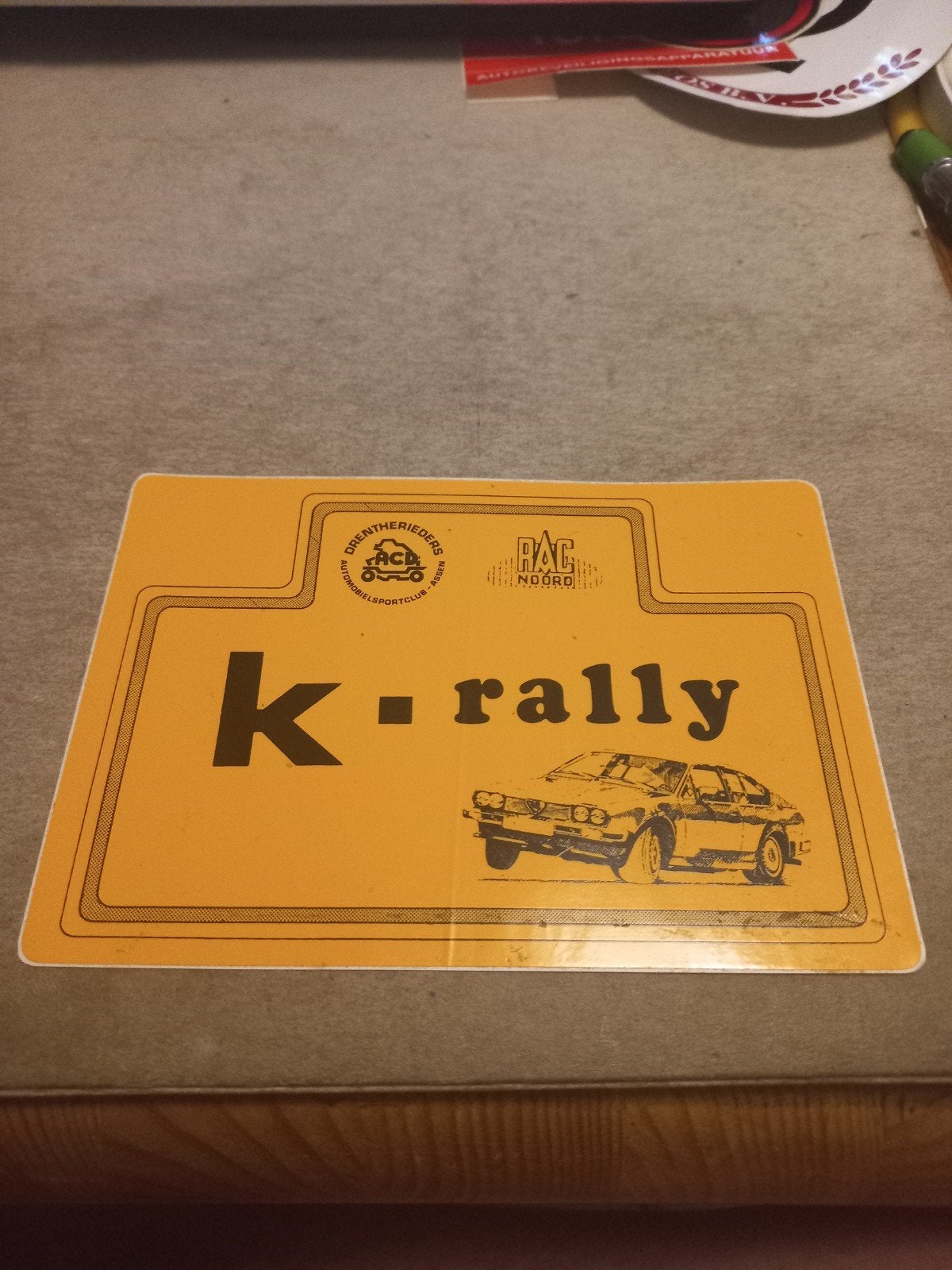 Vintage K-Rally sticker Drenthe Ridders RAC Noord, Ophalen of Verzenden, Gebruikt
