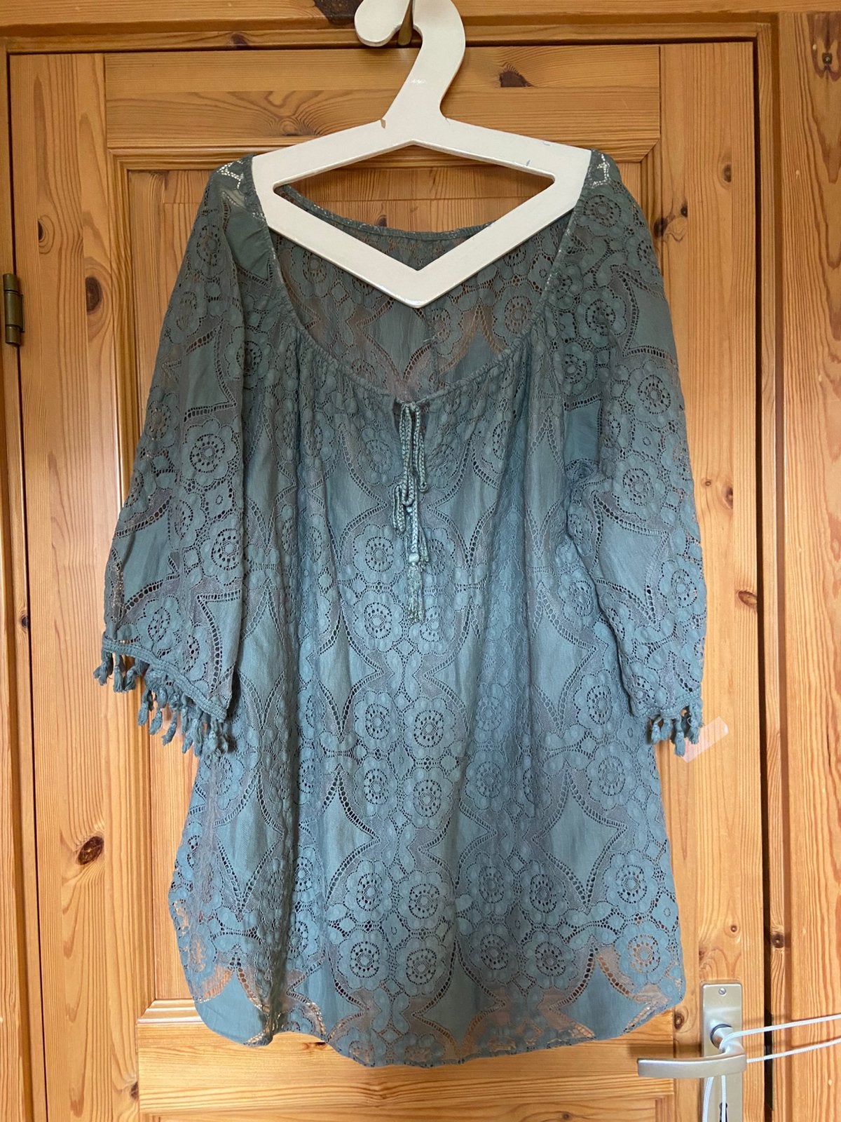Tuniek groen doorschijnend oto 66 lengte 83, Ophalen of Verzenden, Zo goed als nieuw, Groen, Blouse of Tuniek