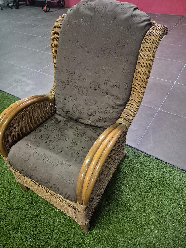 Rotan Stoel, Huis en Inrichting, Ophalen, Gebruikt, Bruin, Hout