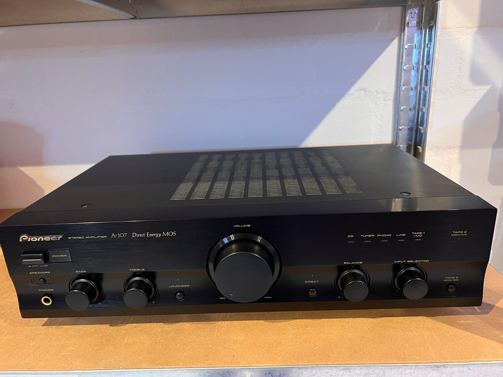 Pioneer A-107 Stereo Versterker - Direct Energy MOS, Ophalen of Verzenden, Zo goed als nieuw, 60 tot 120 watt, Pioneer