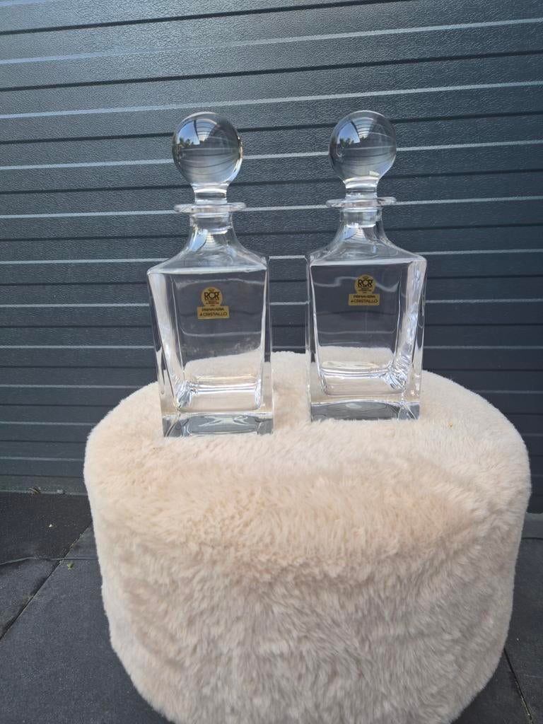 Set van 2 Kristallen Karaffen - RCR Royal Crystal Rock, Antiek en Kunst, Antiek | Glas en Kristal, Ophalen