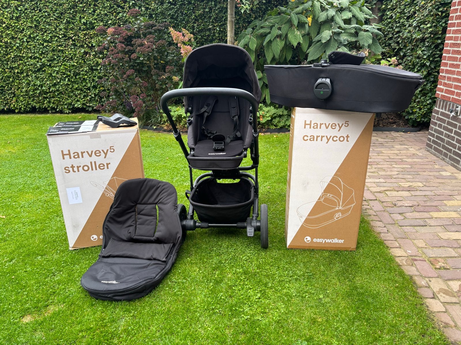 Easywalker Harvey5 Combiwagen met Reiswieg, Zitje, Adapters, Zo goed als nieuw, Combiwagen, Met reiswieg, Ophalen