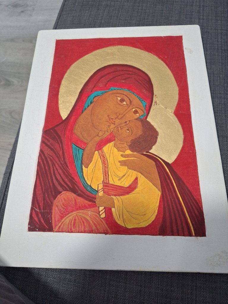 Ikone geschilderij, Minder dan 50 cm, Gebruikt, Ophalen of Verzenden, Schilderij