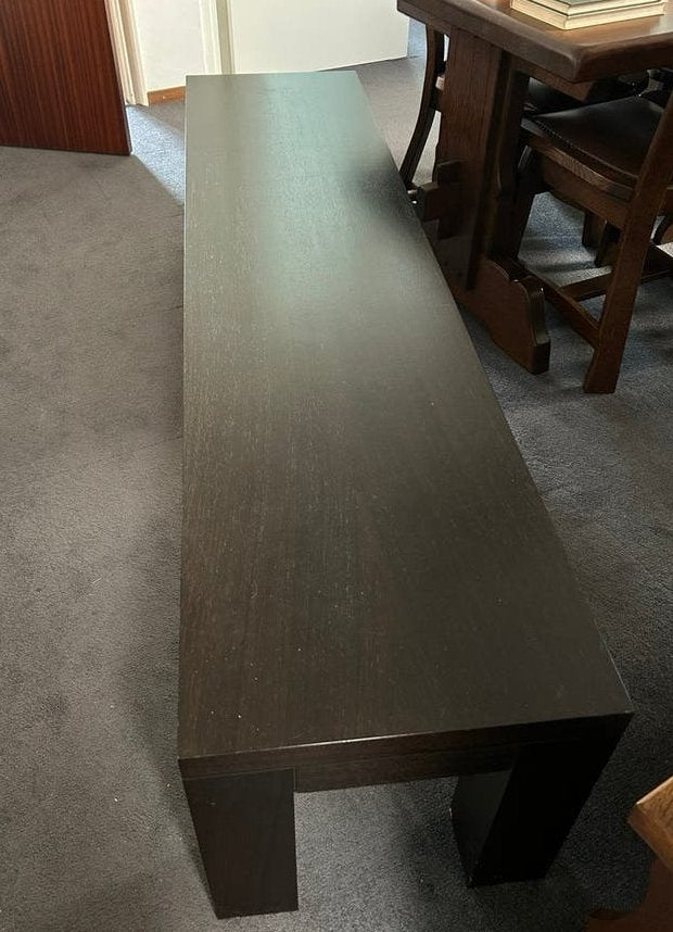 Zware massief houten sidetable, Ophalen, Zo goed als nieuw, 25 tot 50 cm, Rechthoekig