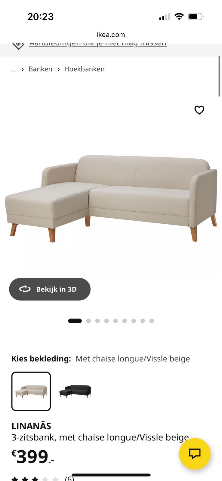 Bank ikea, Ophalen, Zo goed als nieuw, Tweepersoons