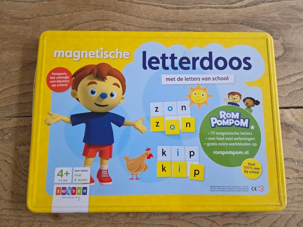 Magnetische Letterdoos RomPompom - Leren Lezen 4-6 jaar, Ophalen of Verzenden, Gebruikt, Taal en Lezen