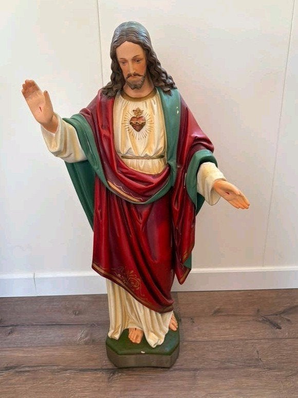 Heilig Hart Jezus beeld - 65cm, Antiek en Kunst, Antiek | Religie, Ophalen