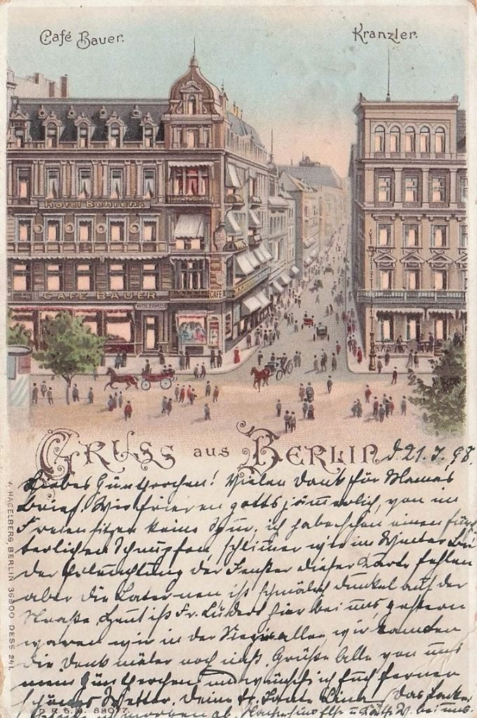 703-185-009 Café Bauer Kranzler Hotel Berlin, Verzenden, Voor 1920, Duitsland