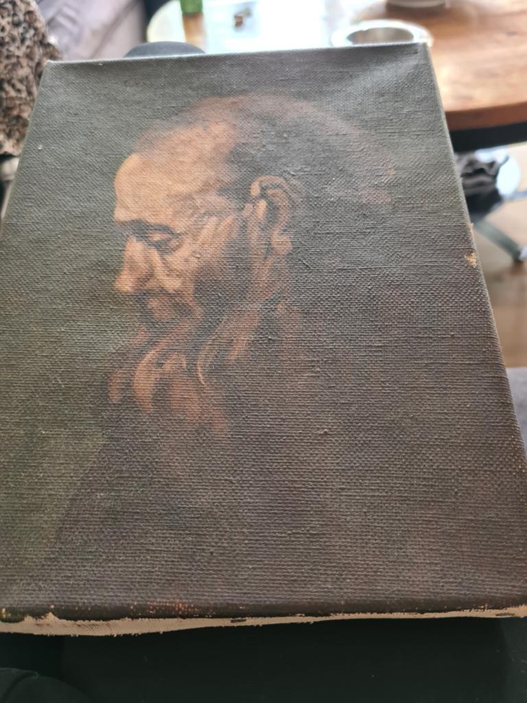 Olieverfschilderij 'Grijsaard' in stijl van Rembrandt, Ophalen of Verzenden