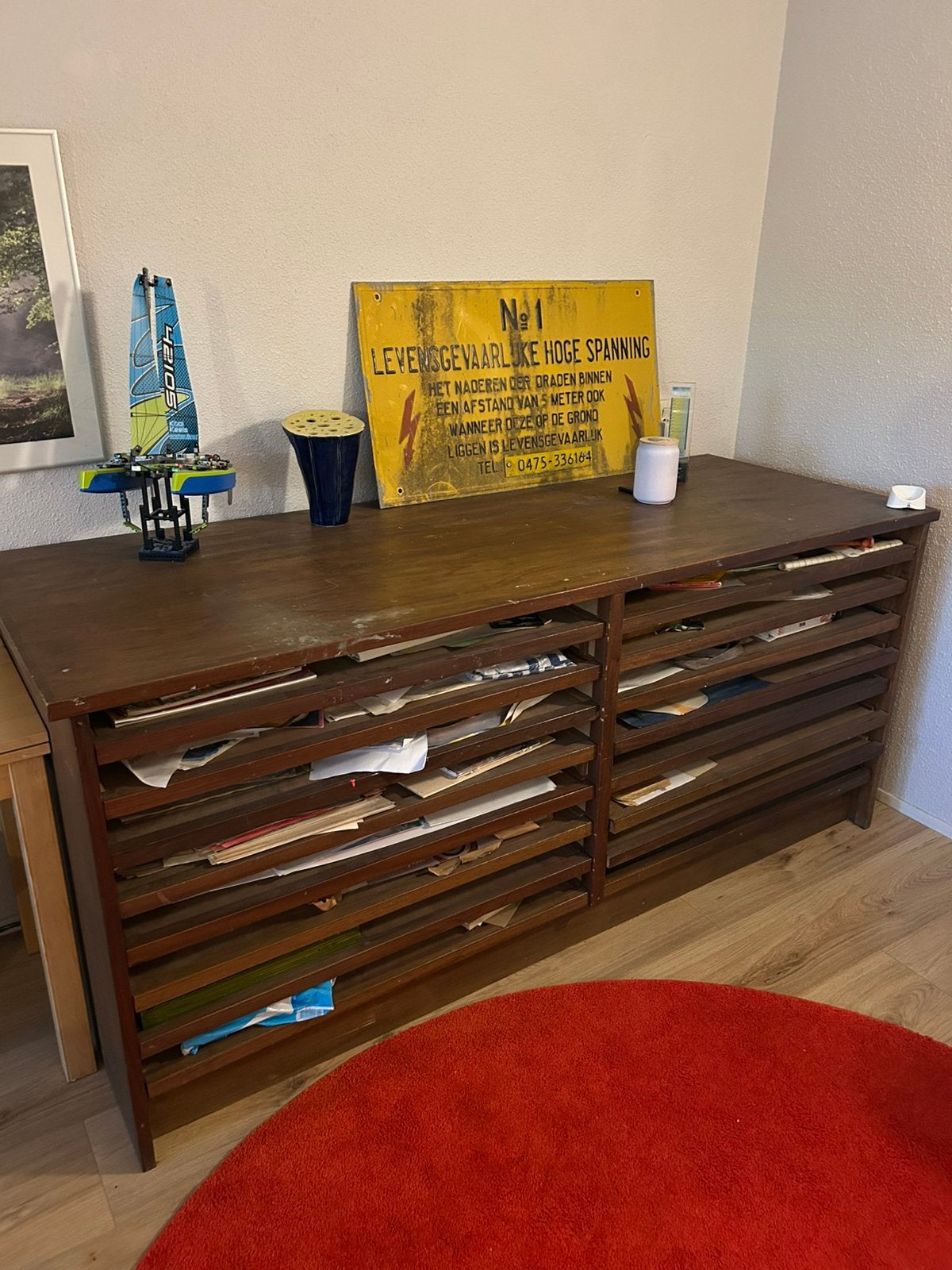 massieve houten architectenkast / tekeningenkast, Ophalen of Verzenden, Zo goed als nieuw, 25 tot 50 cm, 50 tot 100 cm