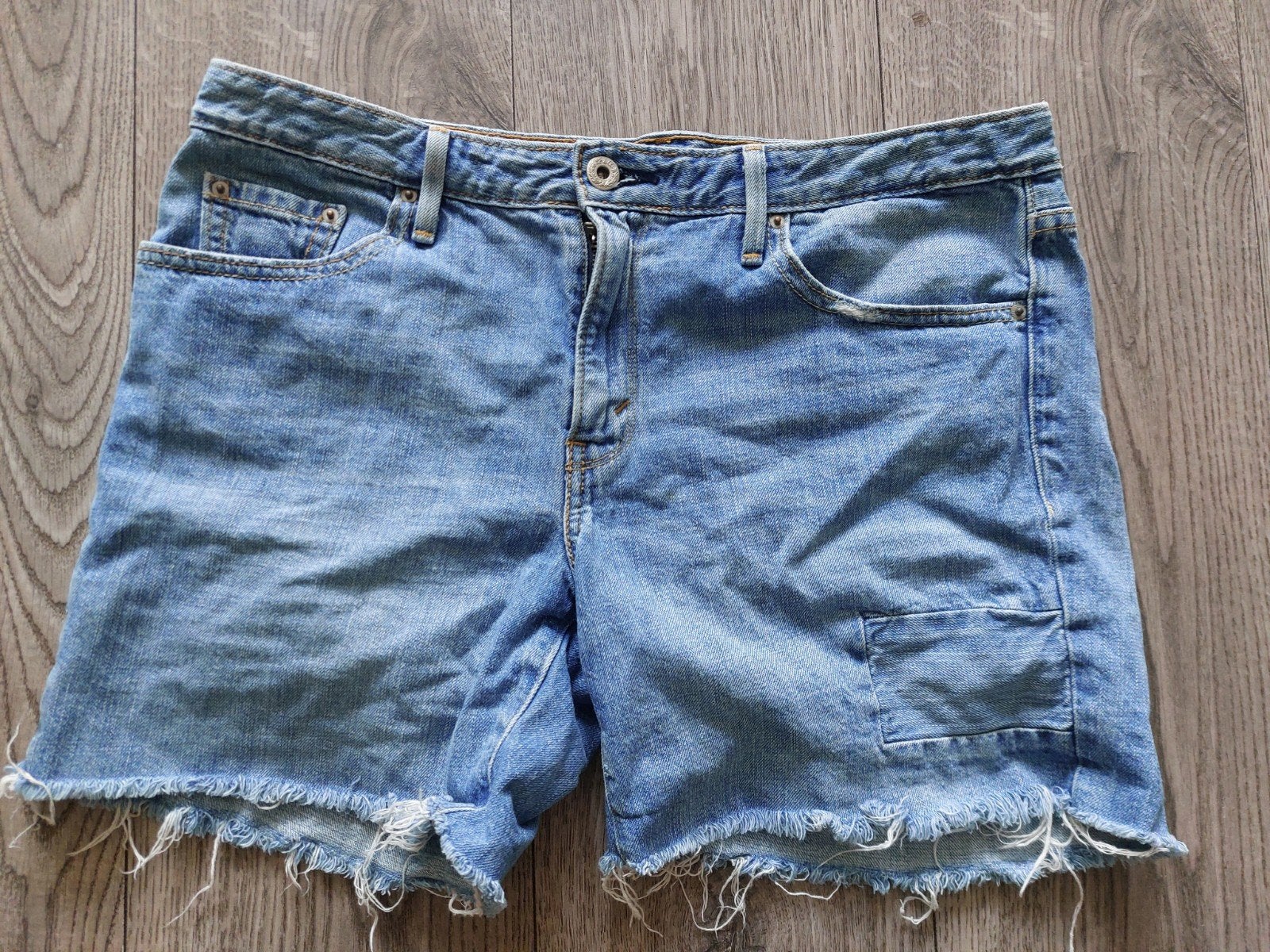 Vintage Levi's Cut Off Denim Korte Broek - maat 34, Blauw, Ophalen of Verzenden, W33 - W34 (confectie 48/50), Gedragen