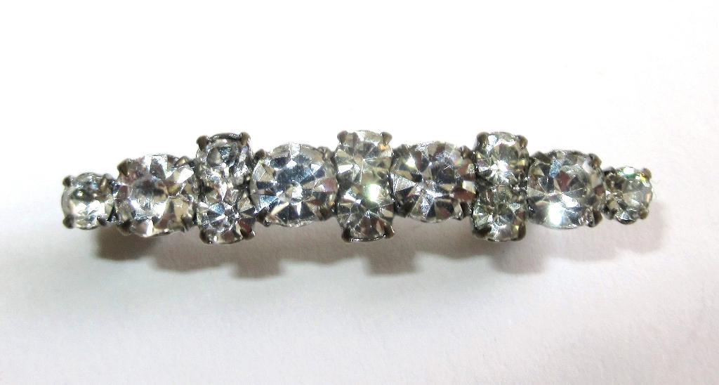 Oude kristalen pinbroche., Ophalen of Verzenden, Zo goed als nieuw, Zilver, Overige materialen