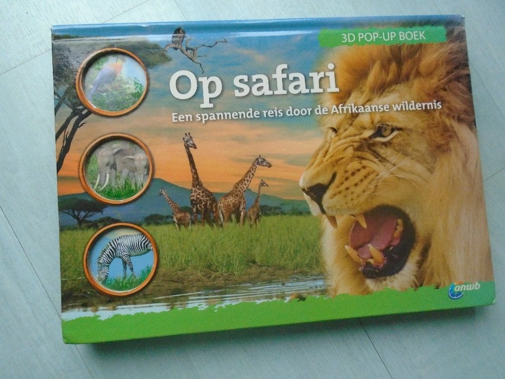 op safari, 3d pop-upboek, ANWB, Ophalen of Verzenden, Zo goed als nieuw, ANWB