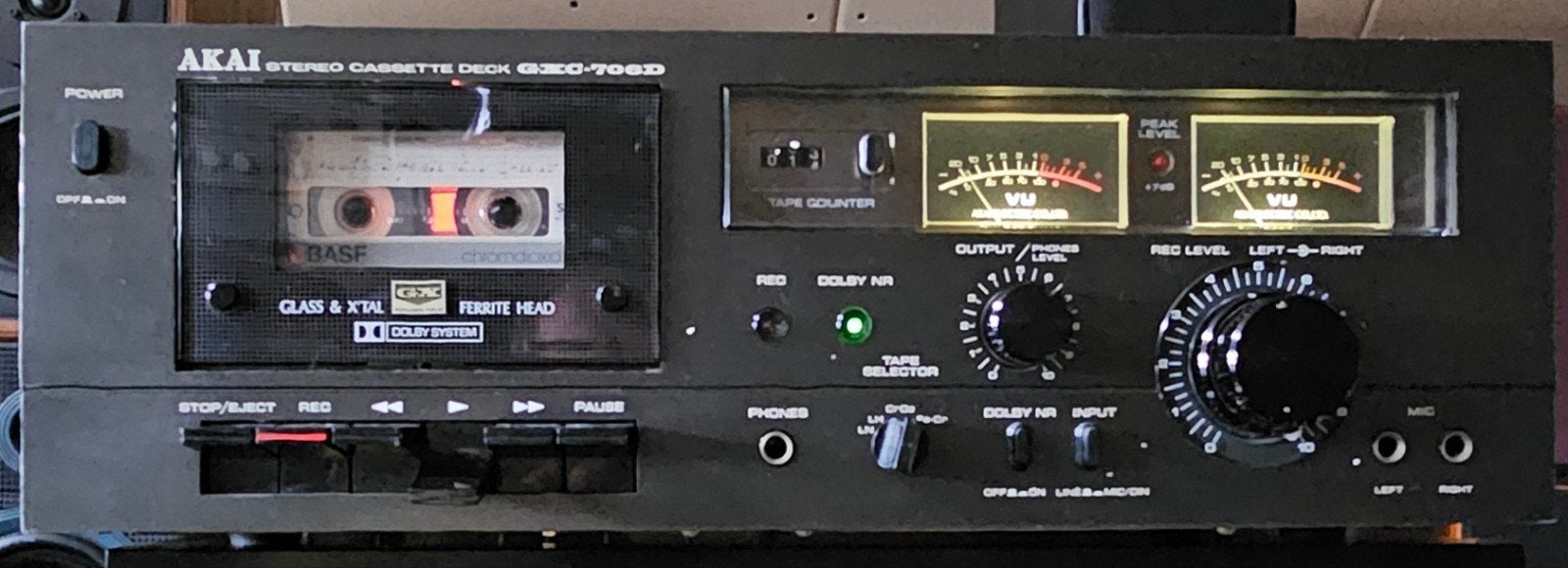 Akai GXC-706D Vintage Stereo Cassette Deck-Serviced-garantie, Tape counter, Enkel, Ophalen of Verzenden, AKAI