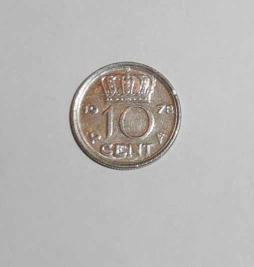 Munt misslag dubbeltje 1978, Ophalen of Verzenden, Koningin Juliana, 10 cent, Losse munt