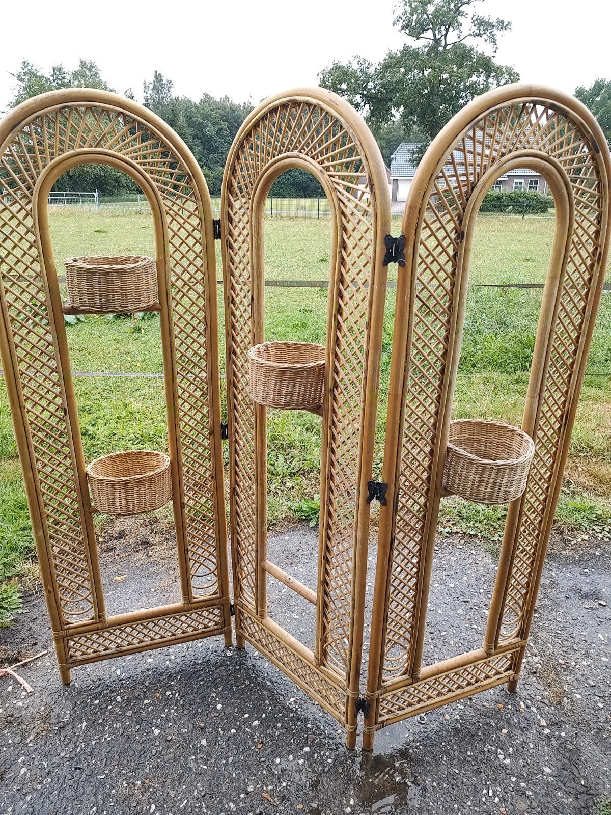 vintage rotan kamerscherm roomdevider, Huis en Inrichting, Ophalen