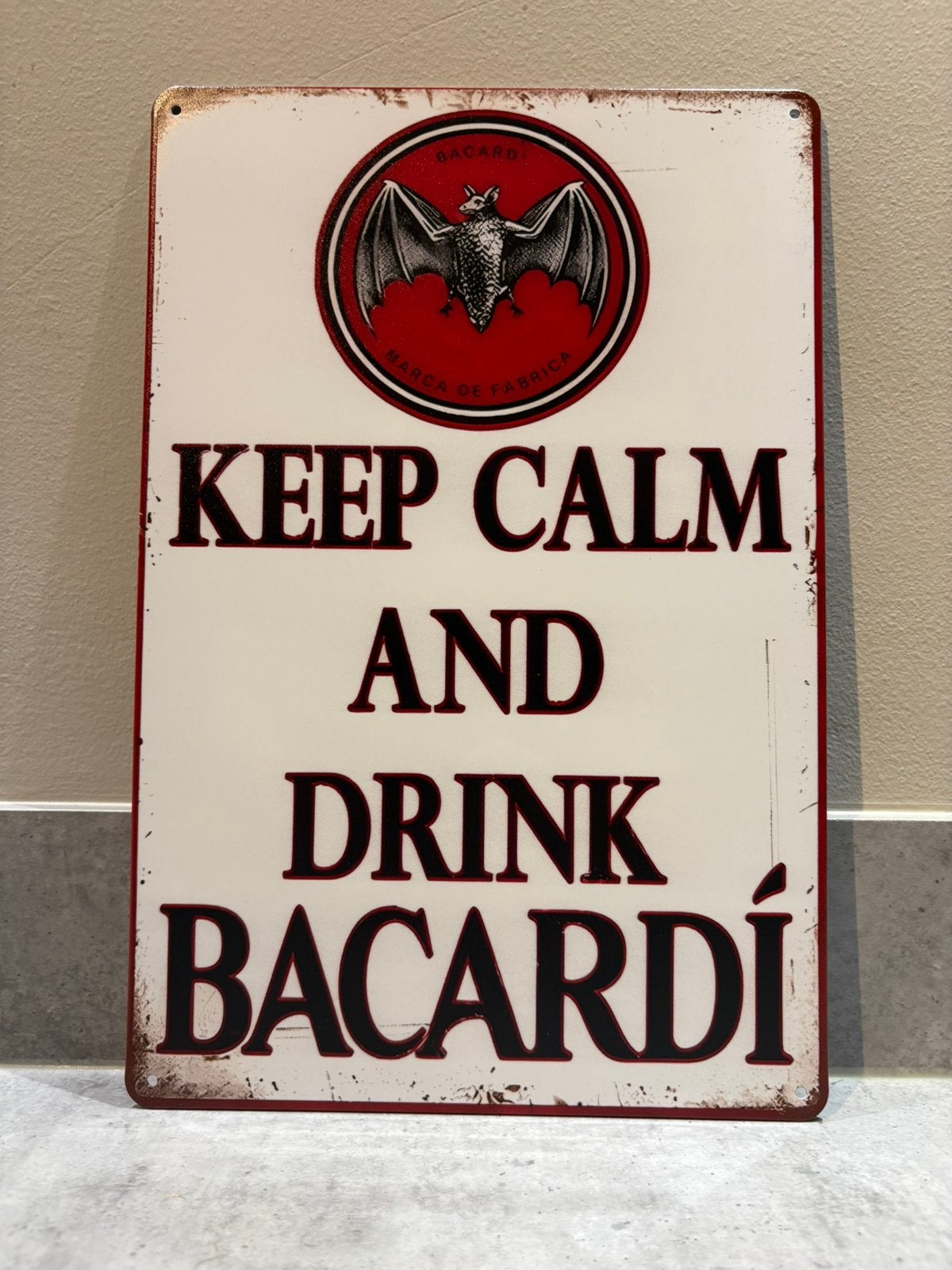 Mancave Bar Café Wanddecoratie metalen bordje merk Bacardi, Ophalen of Verzenden, Zo goed als nieuw, Reclamebord