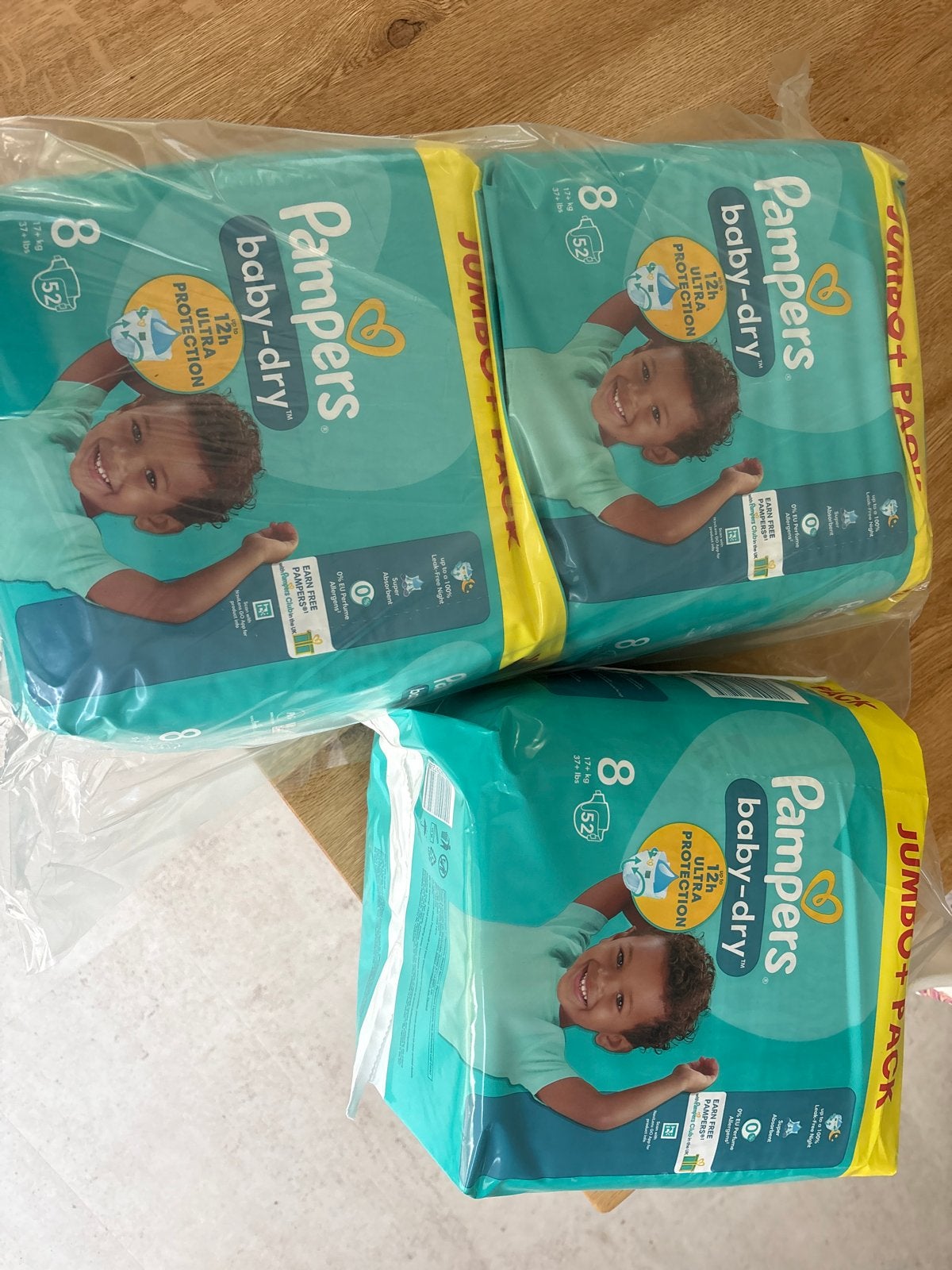 3x Pampers Baby-Dry Luiers Maat 8 (52 stuks per pak), Ophalen, Nieuw