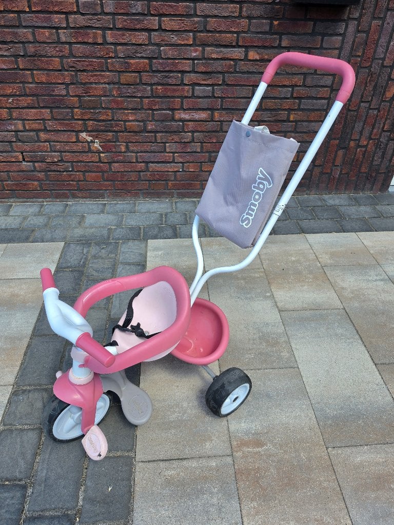 Smoby driewieler, Kinderen en Baby's, Speelgoed | Buiten | Voertuigen en Loopfietsen, Ophalen, Gebruikt, Duwvoertuig