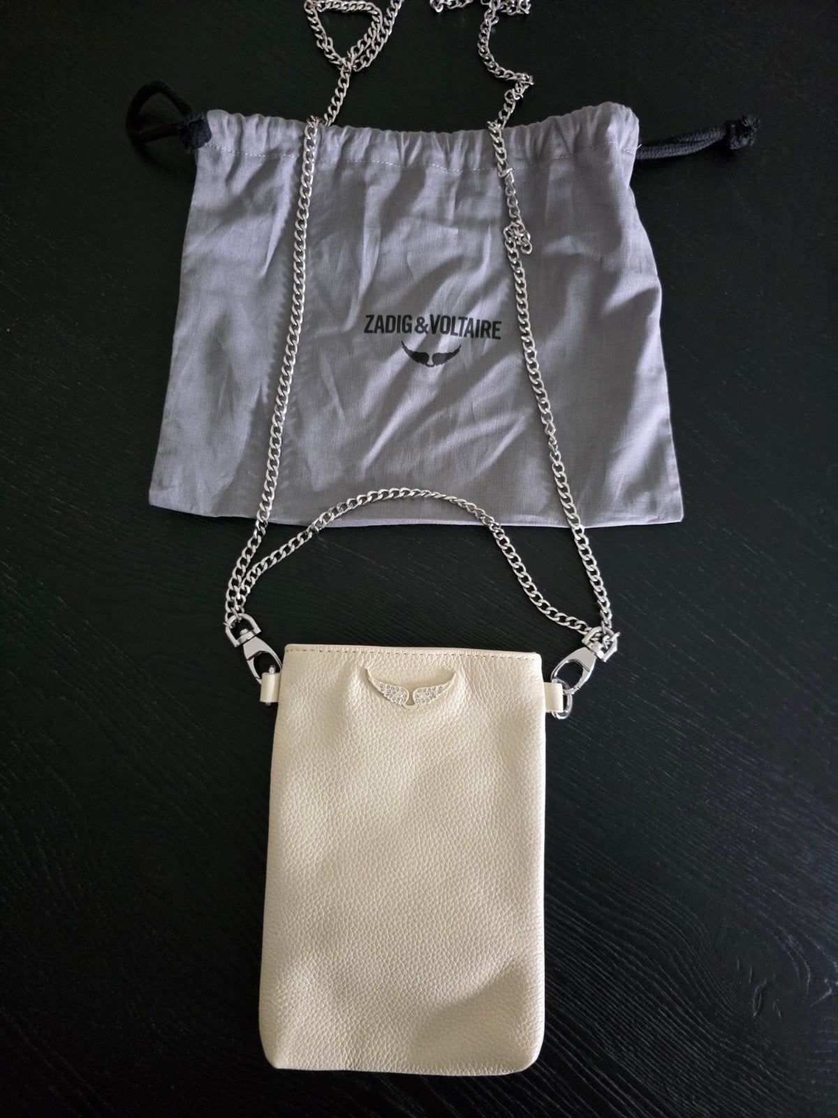 Zadig et Voltaire telefoontasje beige, Ophalen of Verzenden, Zo goed als nieuw, Beige, Schoudertasje