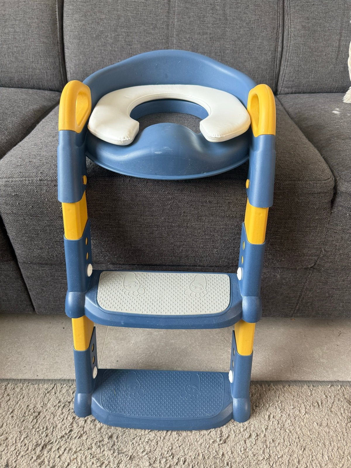 Kinder toilet trainer met trapje - Blauw/Geel, Ophalen, Gebruikt