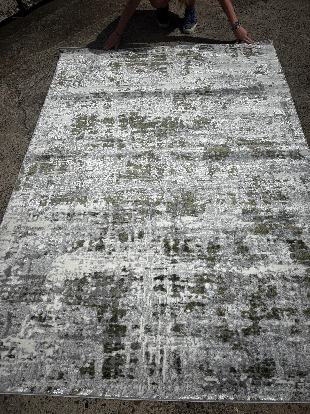 Nieuw vloerkleed Orion 160 x 230 cm – Groen/Grijs, Huis en Inrichting, Ophalen, 150 tot 200 cm, Rechthoekig, Groen
