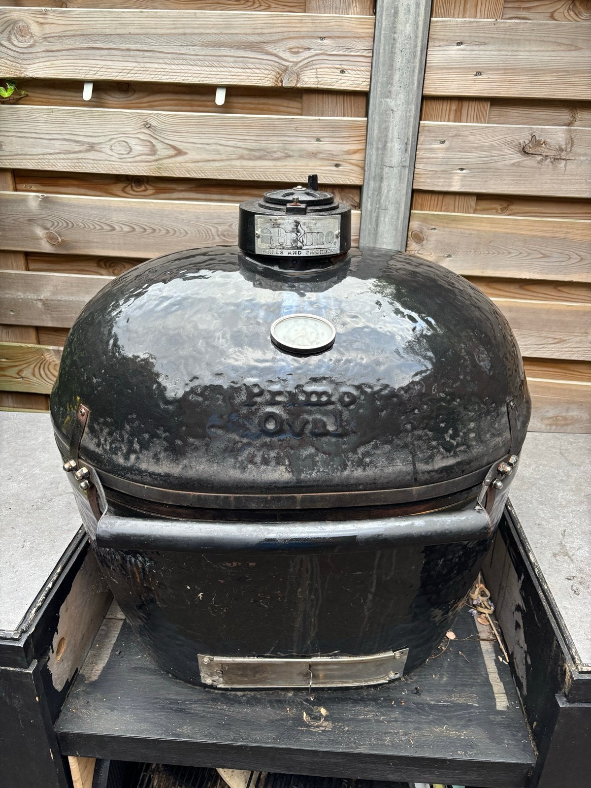 Primo Oval XL Kamado BBQ - Grootste model met 66cm grill, Ophalen, Gebruikt