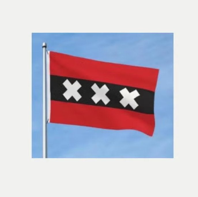 Grote vlag Amsterdam stadsvlag (150x90cm), Diversen, Vlaggen en Wimpels, Ophalen of Verzenden, Nieuw